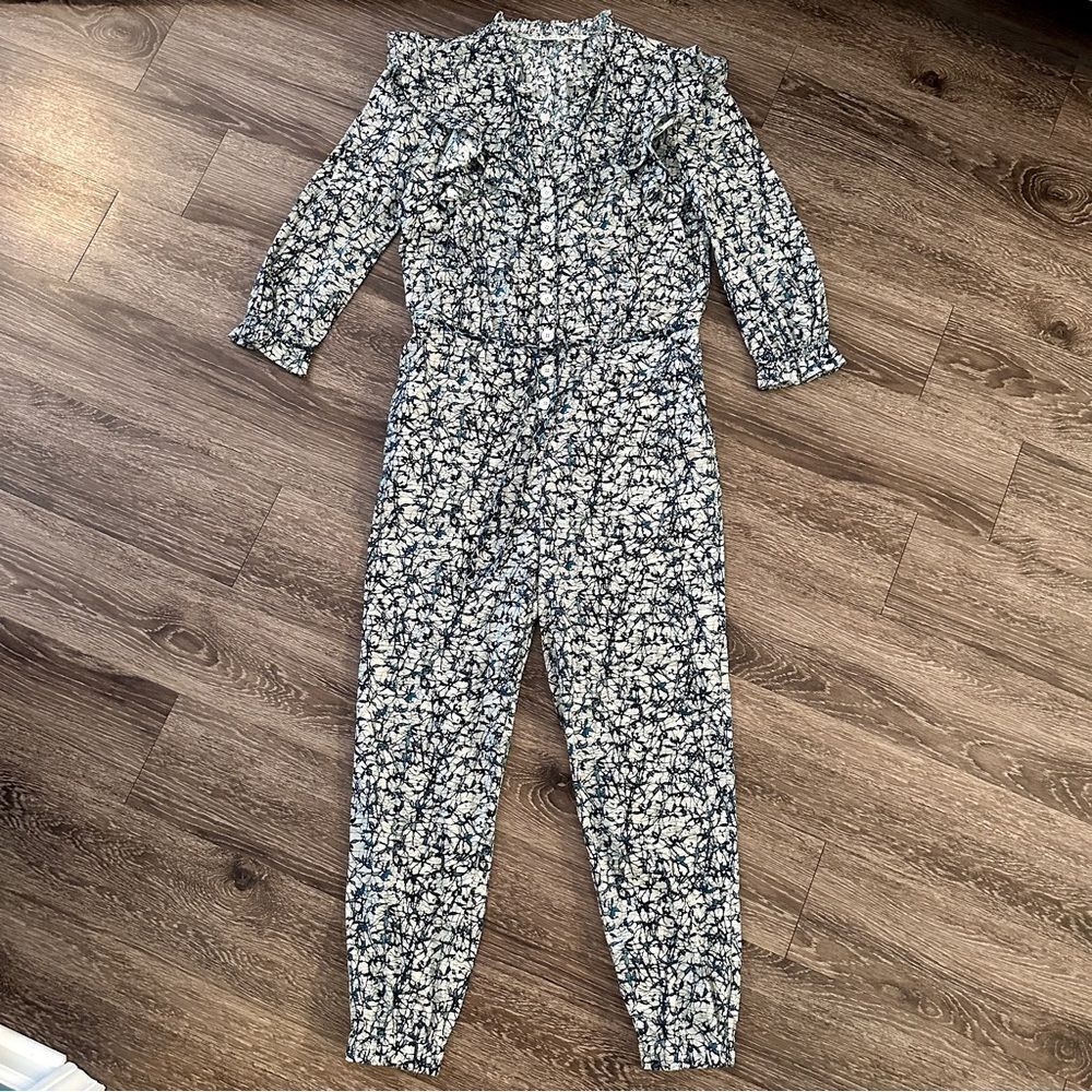 Veronica Beard Tanay Batik Puff Sleeve Jumpsuit